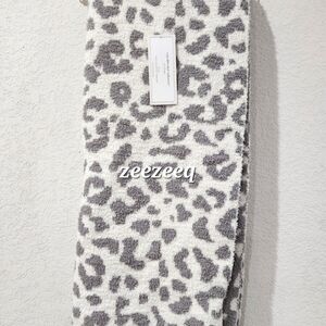 Cupcakes & Cashmere Gray and White Leopard Scarf